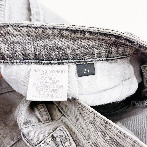 Flying Monkey Gray Acid Wash Skinny Denim Jeans SZ29 Style Y2508 - Picture 5 of 8